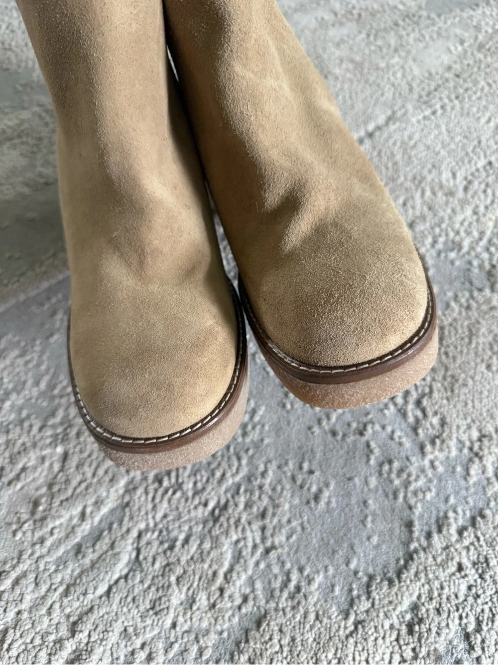 Yokono Gela ankle boots Leather suede Tan block heel 40 9 9.5